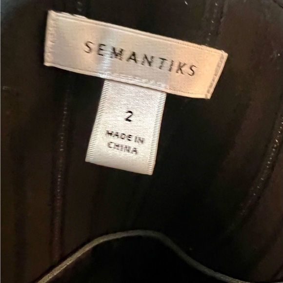 Semantiks Womens Jacket Size 2 Black Striped Blazer Long Sleeve Polyester - Picture 5 of 5